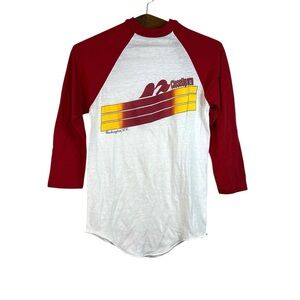 Vintage Mens Closeup Washington DC Baseball T-Shirt 80s Size M USA Retro